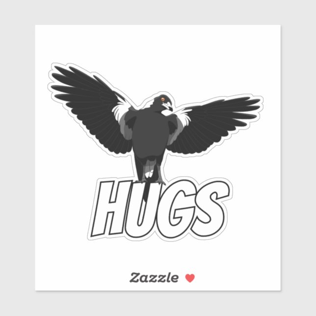 Australian magpie wants hugs sticker (Sheet)