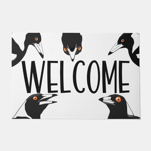 Australian magpie welcome mat (Front)