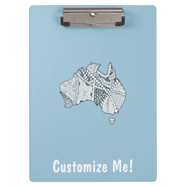 Australian Map Art Clipboard (Front)