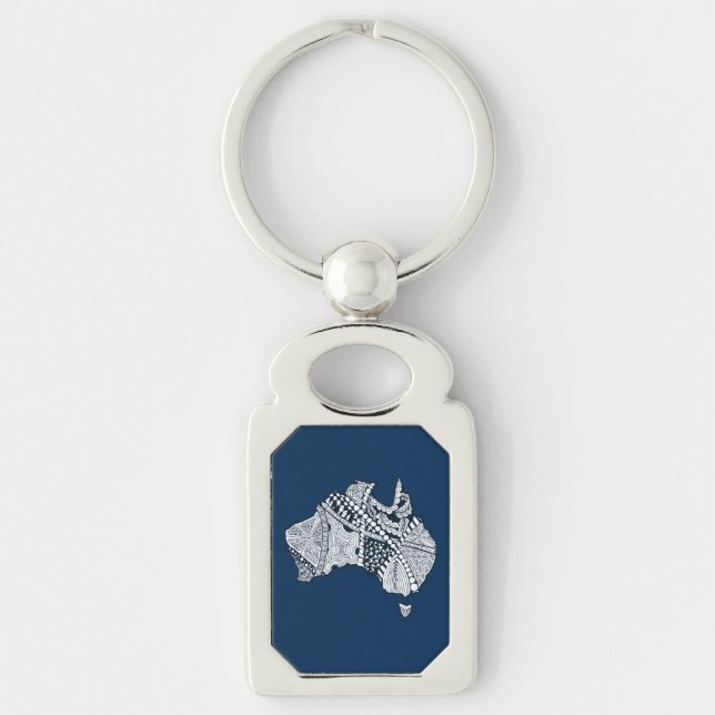 Australian Map Art Key Ring (Front)