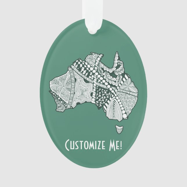 Australian Map Art Ornament (Front)