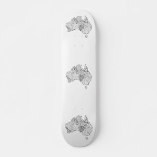 Australian Map Art Skateboard