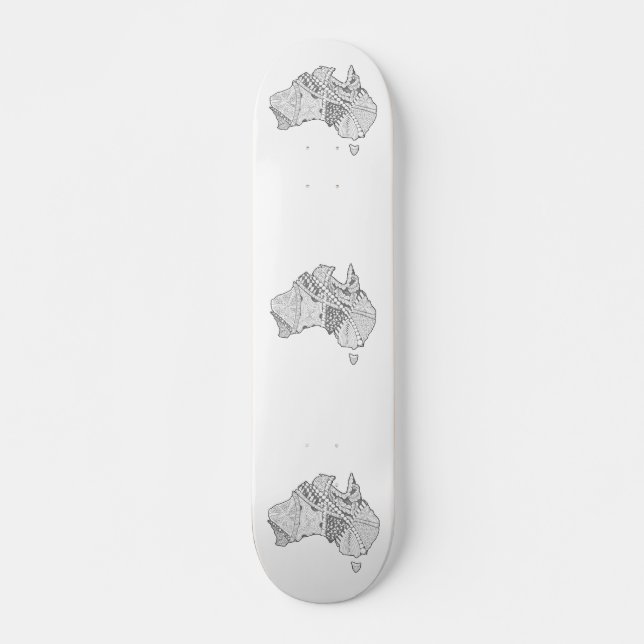 Australian Map Art Skateboard (Front)