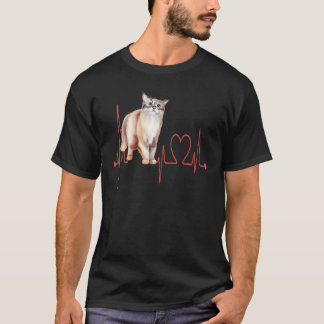 Australian Mist Heartbeat Funny Cat Mum Cat Dad Ca T-Shirt