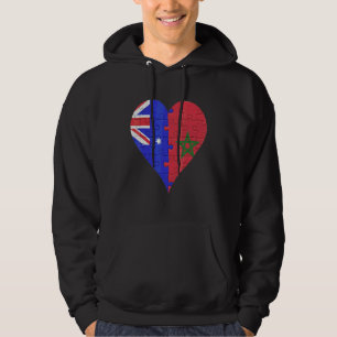 Australian Moroccan Flag Heart Hoodie
