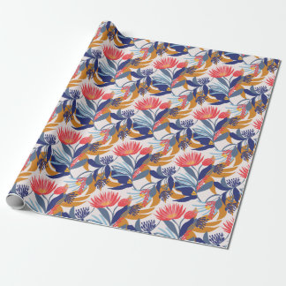 Australian native floral on a cream base wrapping paper
