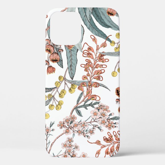 Australian native flowers. Seamless pattern black  Case-Mate iPhone Case (Back)