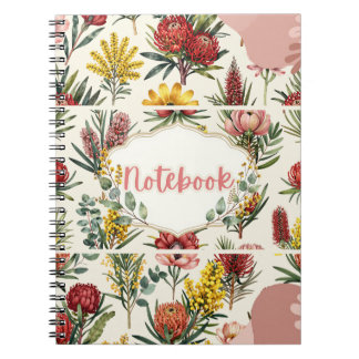 Australian Native Flowers Spiral Notebook