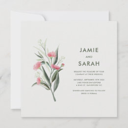 Australian Native Gum Blossom Wedding  Invitation