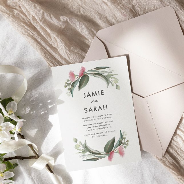 Australian Native Gum Blossom Wedding Invitation (Creator Uploaded)