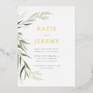 Australian Native Gum Leaf Foil Invitation