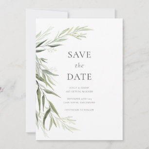 Australian Native Gum Leaf Save the Date Invitation