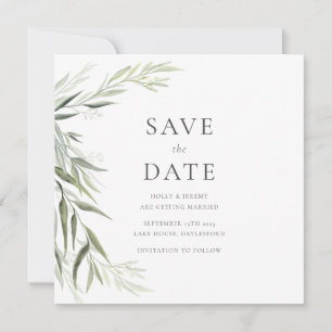 Australian Native Gum Leaf Save the Date Invitation