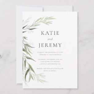 Australian Native Gum Leaf Wedding Invitation