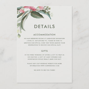 Australian Native Gum Leaf Wedding Invitation