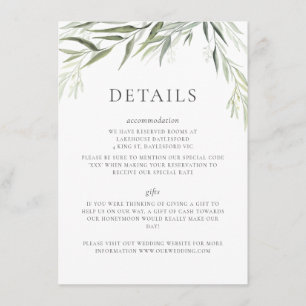 Australian Native Gum Leaf Wedding Invitation