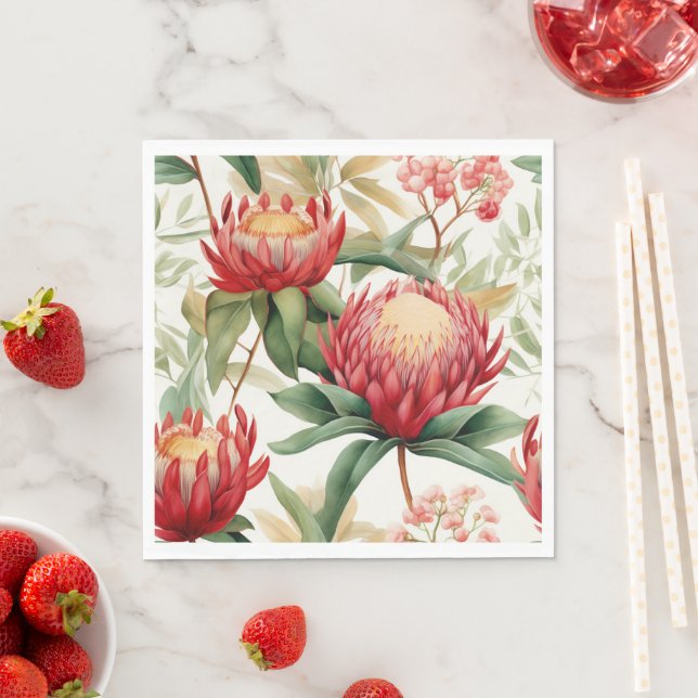 Australian Native Protea Flower II Napkin (Insitu)