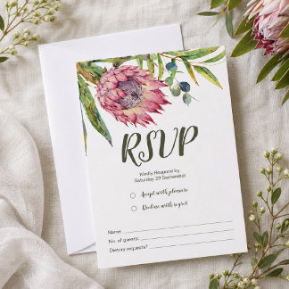 Australian Native Protea RSVP response card