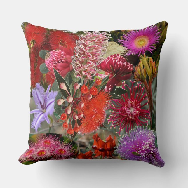 Australian Native Wild Flowers Large Cushion (Front)