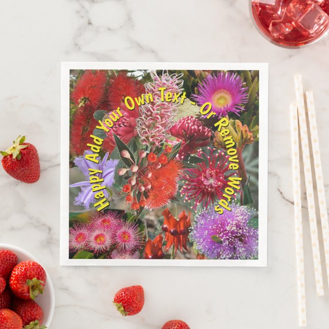 Australian Native Wild Flowers Large Napkin (Insitu)