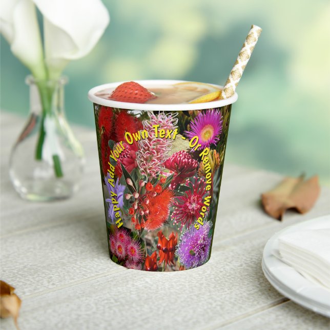 Australian Native Wild Flowers Paper Cups (Insitu)