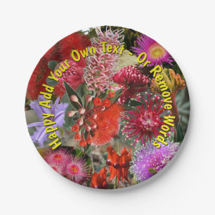Australian Native Wild Flowers Small 7" Paper Plate