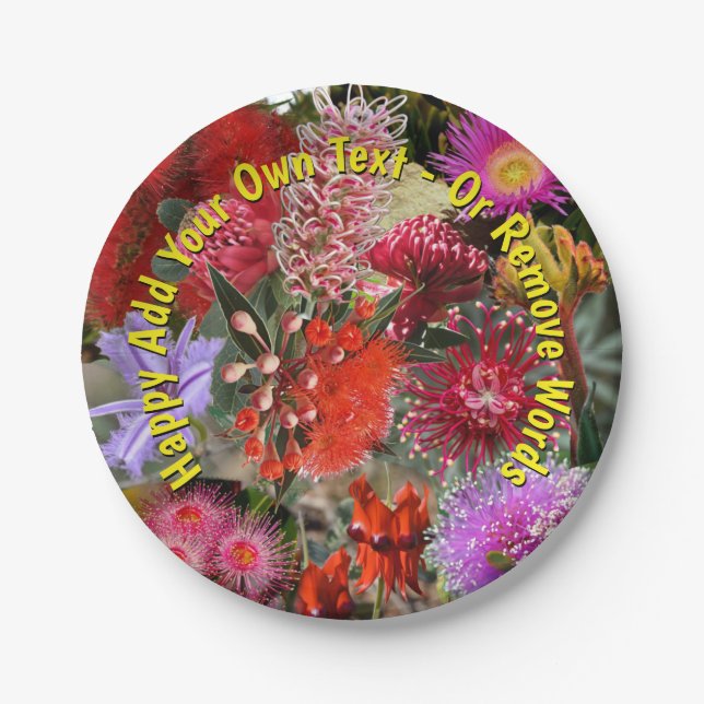 Australian Native Wild Flowers Small 7" Paper Plate (Front)