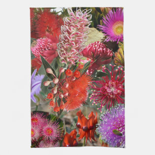 Australian Native Wild Flowers tea / Tea Towel