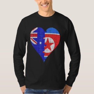 Australian North Korean Flag Heart T-Shirt