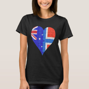 Australian Norwegian Flag Heart T-Shirt