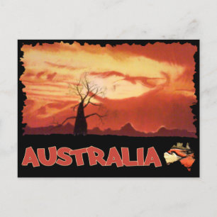 Australian Orange Sunset Postcard