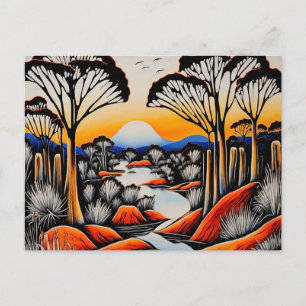 Australian Outback Art Postcard