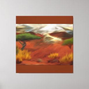Australian Outback Dawn Abstract Art Canvas Print