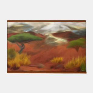 Australian Outback Dawn Abstract Art Doormat