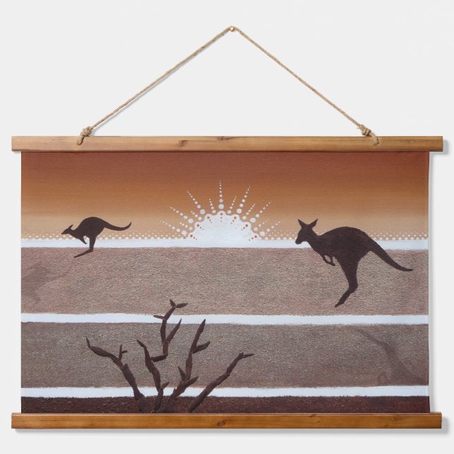Australian Outback Kangaroo Tapestry (Front)