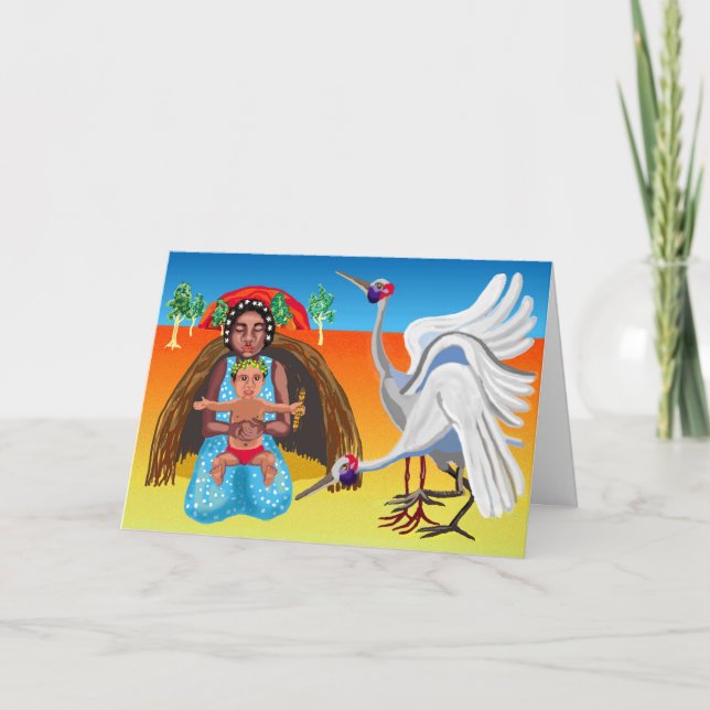 Australian outback Madonna and child Holiday Card (Front)