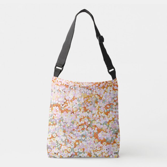 Australian paper daisy wildflowers crossbody bag (Front)