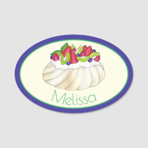 Australian Pavlova Fruit Meringue Dessert Food Name Tag