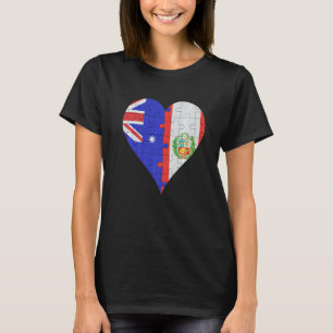 Australian Peruvian Flag Heart T-Shirt