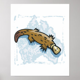 australian platypus design poster
