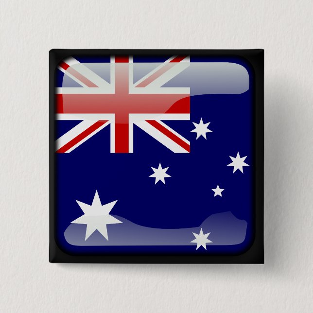Australian polished 15 cm square badge (Front)
