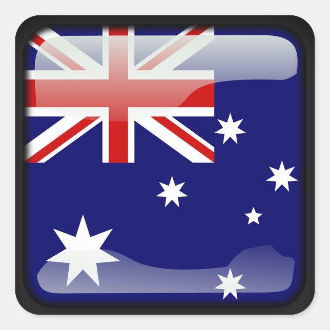Australian polished square sticker (Front)