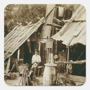 Australian prospector, c.1880s (sepia photo) square sticker