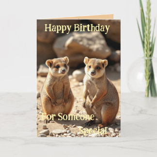 Australian Quokka Twins, Birthday Cards