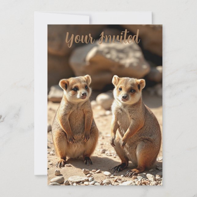 Australian Quokka Twins, Invitation (Front)