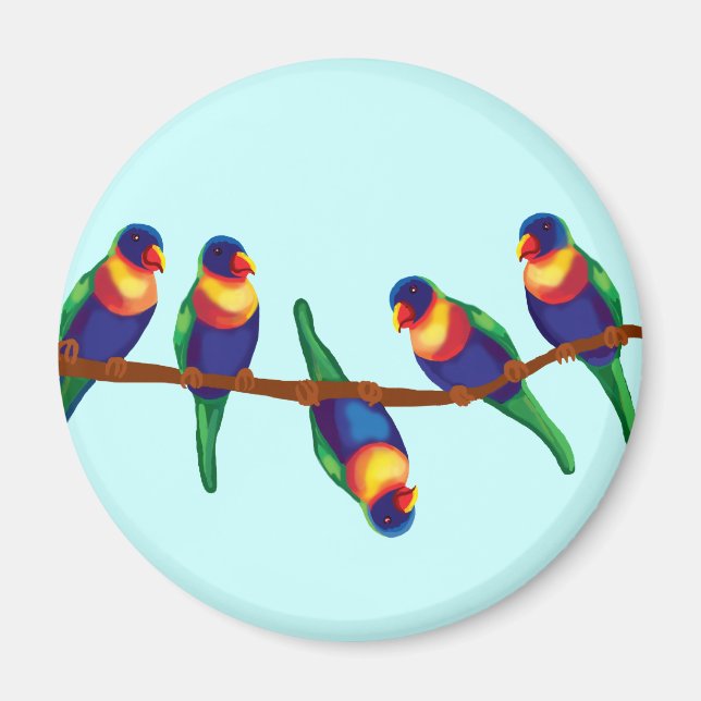 Australian rainbow lorikeets magnet (Front)