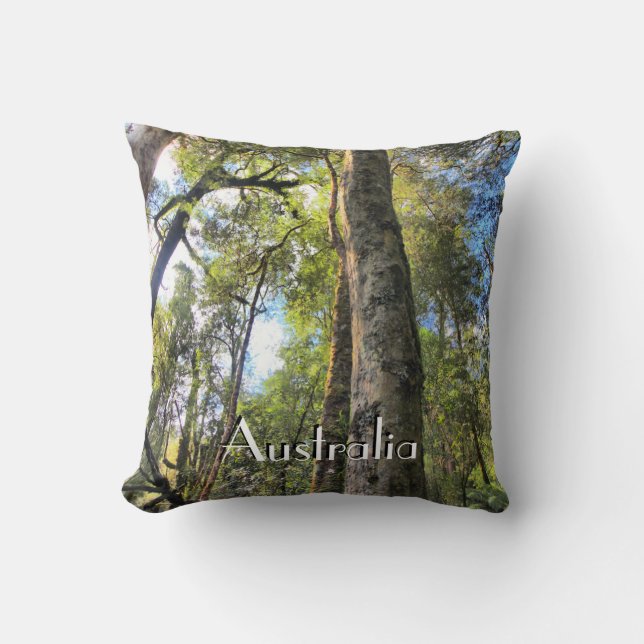 Australian Rainforest Eucalyptus Gum Trees Cushion (Front)