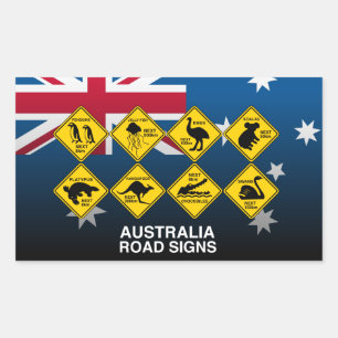 Australian road signs rectangular sticker