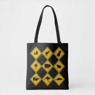 Australian road signs tote bag