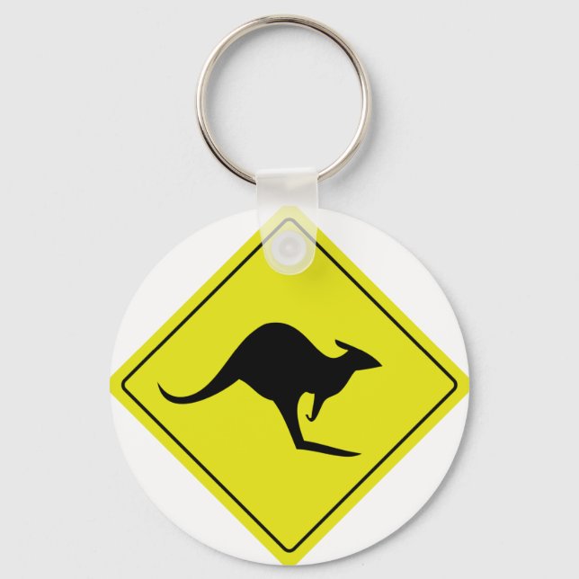 australian roadsign kangaroo australia key ring (Front)